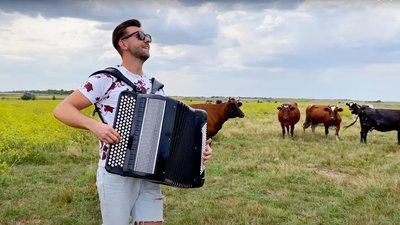 На Запоріжжі музикант виступив для корів На Запоріжжі музикант виступив для корів