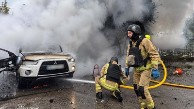 удар дрона по АЗС