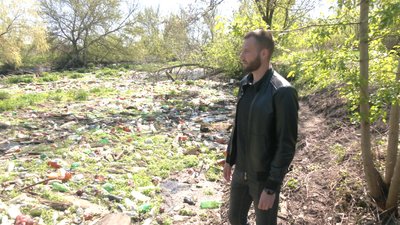В річці Уди на Харківщині утворився острів зі сміття
