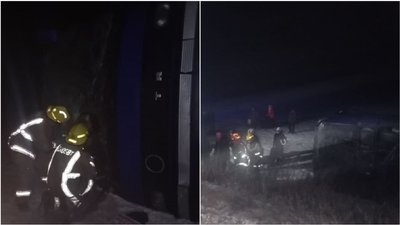 На Кіровоградщині рейсовий автобус з’їхав у кювет та перекинувся. Травмувалися четверо пасажирів На Кіровоградщині рейсовий автобус з’їхав у кювет та перекинувся. Травмувалися четверо пасажирів