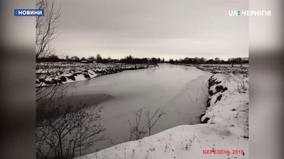 Витік річки Стрижень у с. Великі Осняки. Березень 2018 року