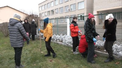 На Волині школярі з волонтерами висадили пів тисячі цибулин квітів із Нідерландів На Волині школярі з волонтерами висадили пів тисячі цибулин квітів із Нідерландів