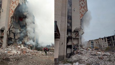 Зруйнований будинок у Лимані ракетним ударом з боку армії РФ 7 листопада