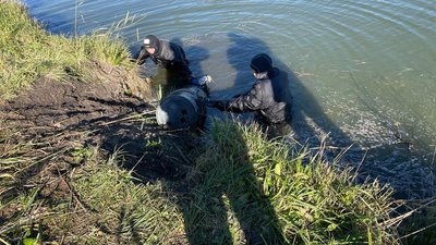 Піротехніки знайшли у водоймі на Київщині бойову частину збитої ракети Піротехніки знайшли у водоймі на Київщині бойову частину збитої ракети