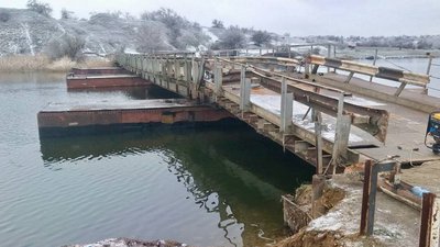 На Миколаївщині реставрували понтонний міст через річку Інгулець