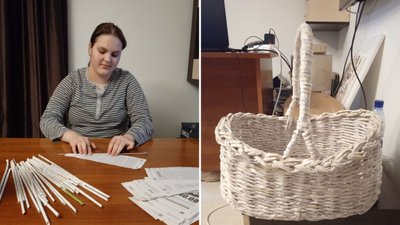Великодній кошик з паперу сплела 12-річна ужгородка Каміла Сліпченко Великодній кошик з паперу сплела 12-річна ужгородка Каміла Сліпченко