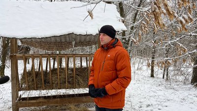 Годівниці для оленів: на острові Хортиця у Запоріжжі підгодовують диких тварин Годівниці для оленів: на острові Хортиця у Запоріжжі підгодовують диких тварин