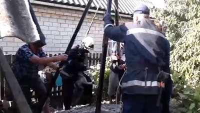 На Черкащині рятувальники витягли собаку, який впав до колодязя