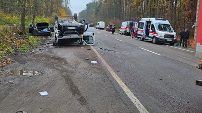 Місце аварії на трасі «Львів – Луцьк»