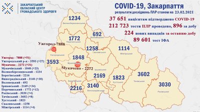 Три пацієнти з COVID-19 померли за минулу добу на Закарпатті Три пацієнти з COVID-19 померли за минулу добу на Закарпатті