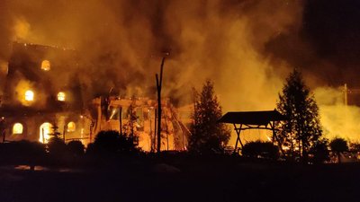 Пожежа у Короповому Зміївської громади після ударів "Шахедами"