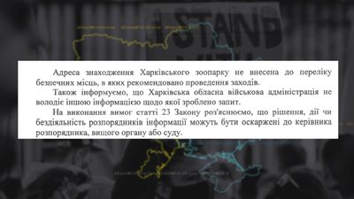 Харківський зоопарк не внесений до переліку місць, де безпечно проводити заходи — ХОВА Харківський зоопарк не внесений до переліку місць, де безпечно проводити заходи — ХОВА