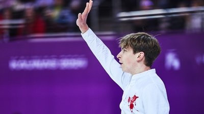 Іван Шмуратко під час довільної програми на чемпіонаті Європи-2024