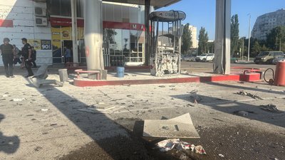 АЗС в Київському районі Харкова після влучання