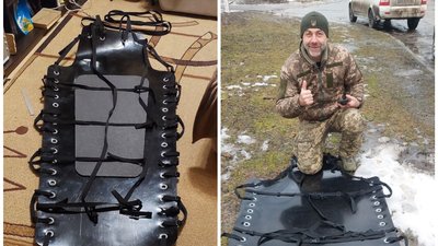 "Тільки зробив і одразу виїжджають": полтавець виготовляє спеціальні ноші для евакуації бійців "Тільки зробив і одразу виїжджають": полтавець виготовляє спеціальні ноші для евакуації бійців