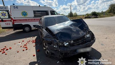 На Полтавщині зіткнулися Mitsubishi та Daewoo: є травмована