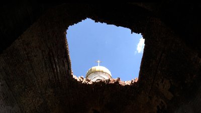 Зруйноване склепіння Вознесенської церкви у Лукашівці Зруйноване склепіння Вознесенської церкви у Лукашівці