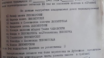 Де поховані Любомирські: працівниця архіву Рівненщини знайшла унікальний документ Де поховані Любомирські: працівниця архіву Рівненщини знайшла унікальний документ