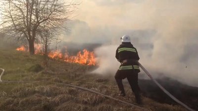 На Сумщині рятувальники до 6-ї ранку гасили суху траву