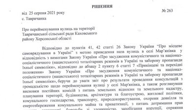 На Херсонщині перейменували вулицю, яка була названа прізвищем російської пропагандистки На Херсонщині перейменували вулицю, яка була названа прізвищем російської пропагандистки