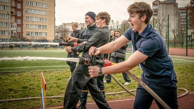 firefighter combat challenge, змагання для школярів, дснс, 7 школа, тернопіль