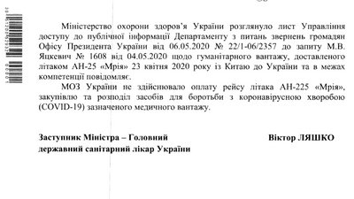 Відповідь МОЗ Відповідь МОЗ