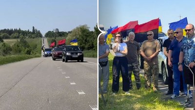 Автопробіг у Прилуках: з нагоди Дня Героїв ветерани та їхні родини влаштували автопробіг