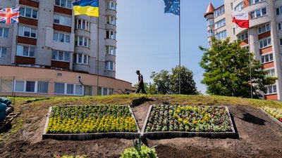 Патріотичні квітники у Тернополі Патріотичні квітники у Тернополі