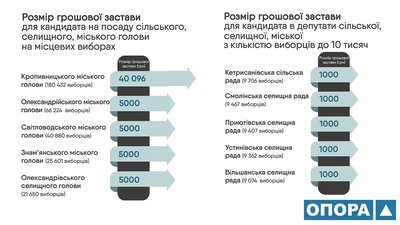 Вибори на Кіровоградщині. Розміри грошової застави для кандидатів Вибори на Кіровоградщині. Розміри грошової застави для кандидатів