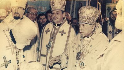 Патріарх Мстислав у соборі Святої Софії в Києві. 18 листопада 1990-го року Патріарх Мстислав у соборі Святої Софії в Києві. 18 листопада 1990-го року