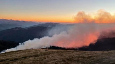 Пожежа на Закарпатських полонинах: вогонь ліквідовували понад сто людей Пожежа на Закарпатських полонинах: вогонь ліквідовували понад сто людей