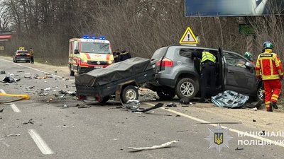 Місце ДТП у Дублянах. Пресслужба Поліції Львівської області