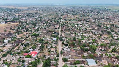 Вид з дрона на зруйновані Олешки на Херсонщині, 2026 рік