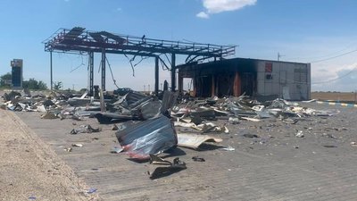 Пошкоджена автозаправна станція у селі Кирнички Ізмаїльського району