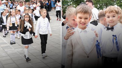 Першокласники на святі 1 вересня у Чернівецькому ліцеї №13