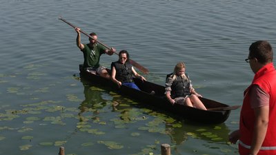 На рівненському водосховищі з'явилась довбанка Уборть. Що це і для чого На рівненському водосховищі з'явилась довбанка Уборть. Що це і для чого