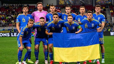 Гравці збірної України з футболу у матчі проти Угорщини у Лізі націй