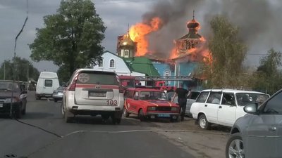 У Лимані горить дерев'яна церква, якій понад 150 років