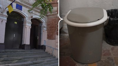 У ліцеї Кропивницького в укритті поставили рукомийники, але залишили відра змість туалетів