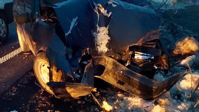 Заснув за кермом: під Луцьком автівка в'їхала у дерево, водій - у лікарні