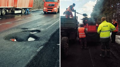 Половину траси "Київ-Чоп" мають відновити цього року на Закарпатті. Наразі триває ямковий ремонт