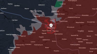 Орієнтовна лінія фронту біля Покровська