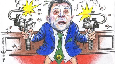Київська бібліотека прибрала карикатуру на Зеленського з виставки художника Олега Смаля