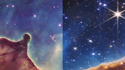 У NASA показали різницю між знімками телескопів Webb і Hubble