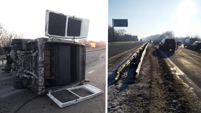 Під Харковом перекинулась маршрутка: травмувалися десятеро людей