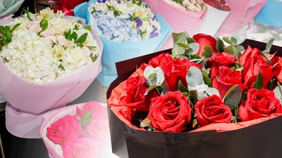 Букети в одному з квіткових магазинів Одеси
