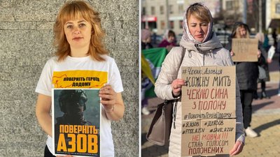 Хмельничанка Світлана приходить на акцію в підтримку військовополонених, 2022-2023 роки. Фото з архіву Світлани Хмельничанка Світлана приходить на акцію в підтримку військовополонених, 2022-2023 роки. Фото з архіву Світлани