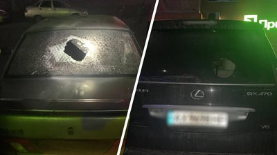 У Харкові невідомий побив сім автомобілів та вітрини двох магазинів