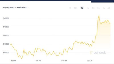 Bitcoin знову б'є рекорди — коштує понад 49 тисяч доларів Bitcoin знову б'є рекорди — коштує понад 49 тисяч доларів