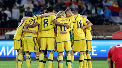 Збірна Швеції з футболу перед матчем Ліги націй проти Сербії.
